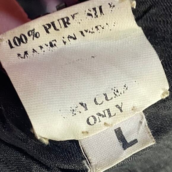 Vintage 80s Silk Beaded Sequined Evening Dress Asymmetric Black White Womens L - Picture 12 of 12